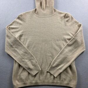 Talbots Pure Cashmere Turtleneck Sweater Womens XL Tan Beige Long Sleeve Soft